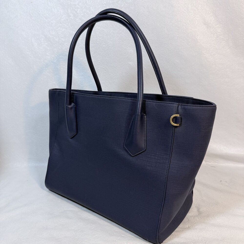 Dagne Dover Signature Navy Tote READ DAMAGE - Picture 3 of 16